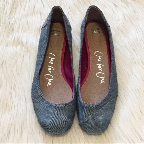 denim ballerina flats